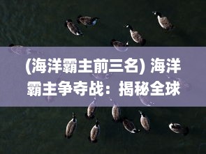 (海洋霸主前三名) 海洋霸主争夺战：揭秘全球海战风云中的无畏勇士与战略决断