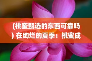 (桃蜜甄选的东西可靠吗) 在绚烂的夏季：桃蜜成熟时的甜蜜和期待