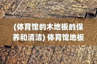 (体育馆的木地板的保养和清洁) 体育馆地板上C：对抗疫情，如何保证体育场地地板的清洁与消毒