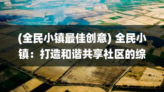 (全民小镇最佳创意) 全民小镇：打造和谐共享社区的综合实践与持续创新模式探索