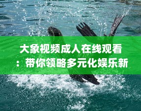 大象视频成人在线观看：带你领略多元化娱乐新体验，探索丰富多彩的成人教育视界