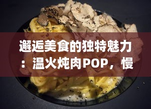 邂逅美食的独特魅力：温火炖肉POP，慢煮的细腻与滋味，诠释你未曾知晓的食物烹饪艺术