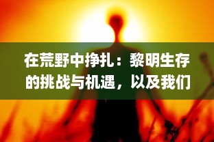 在荒野中挣扎：黎明生存的挑战与机遇，以及我们如何面对和战胜危机的故事