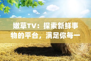 嫩草TV：探索新鲜事物的平台，满足你每一处好奇，爱上独特创意的绝佳地方