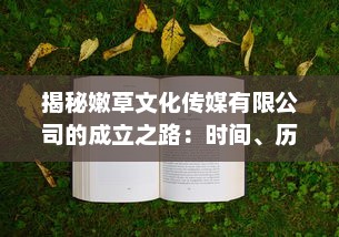 揭秘嫩草文化传媒有限公司的成立之路：时间、历程与未来发展展望