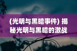 (光明与黑暗事件) 揭秘光明与黑暗的激战：探索人性的复杂性与灵魂无尽的深度