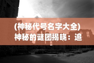 (神秘代号名字大全) 神秘的谜团揭晓：追寻隐藏在暗夜中的代号C的秘密与真相