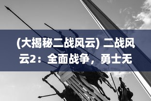 (大揭秘二战风云) 二战风云2：全面战争，勇士无畏的荣耀与牺牲的壮丽画卷