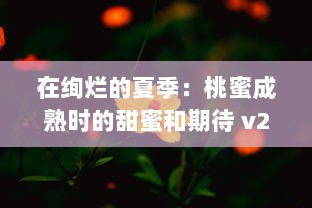 在绚烂的夏季：桃蜜成熟时的甜蜜和期待 v2.8.5下载